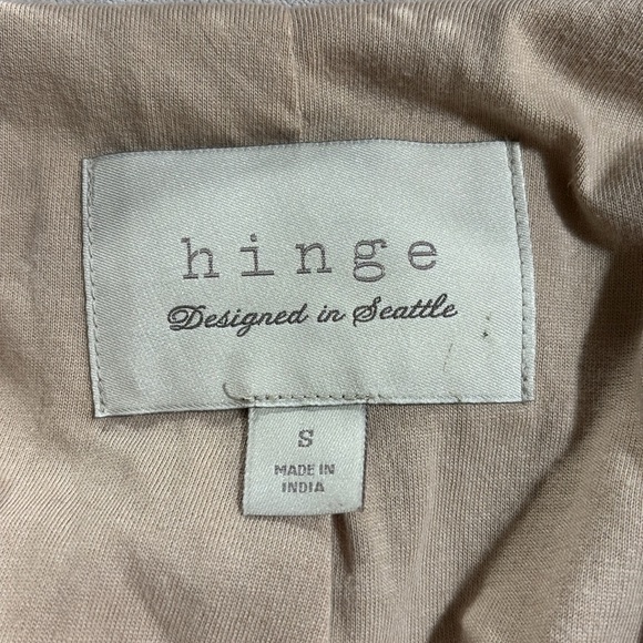 Small Genuine Leather Hinge jacket tan khaki zip front fitted Nordstrom - Picture 6 of 6